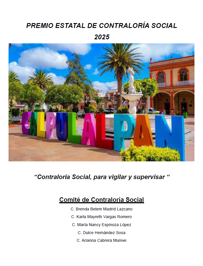 Contraloria Social Para Vigilar y Supervisar