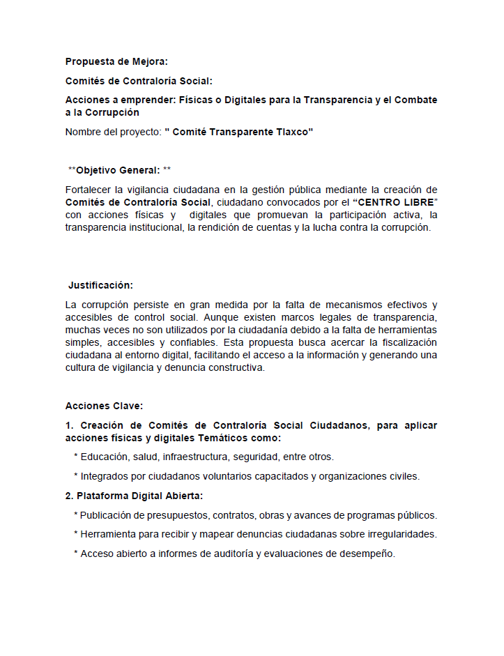 Red de Control Social: Acciones a emprender: Físicas o Digitales para la Tnasparencia y el Combate a la Corrupción