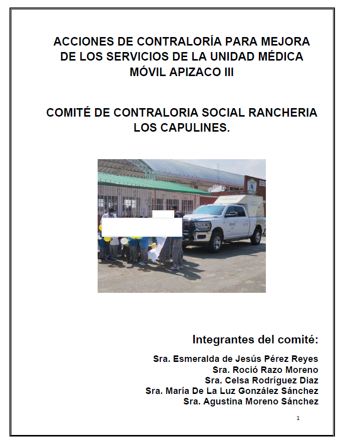 Acciones de Contraloría Social para Mejora