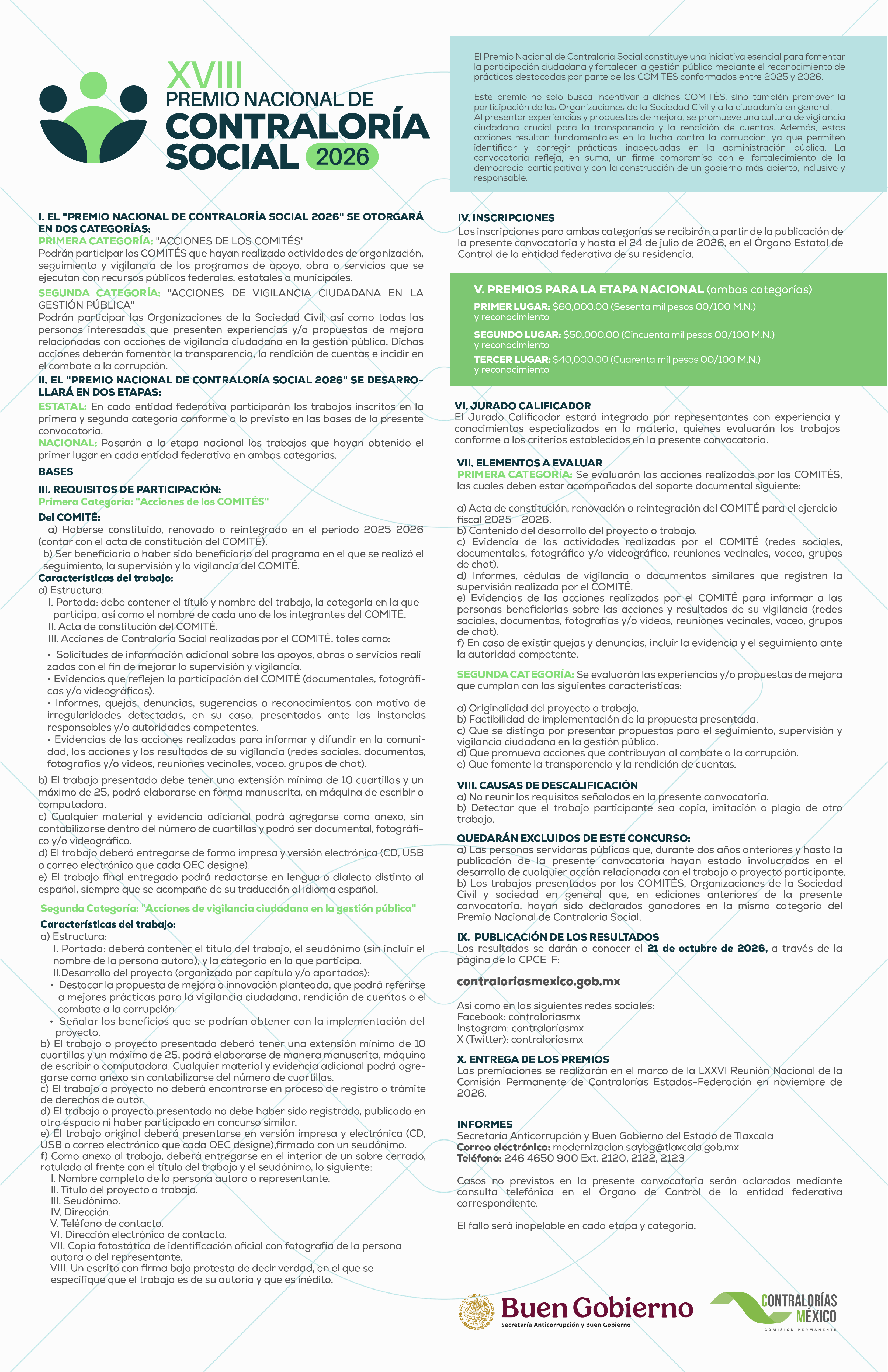 Convocatoria Premio Nacional de Contraloría Social